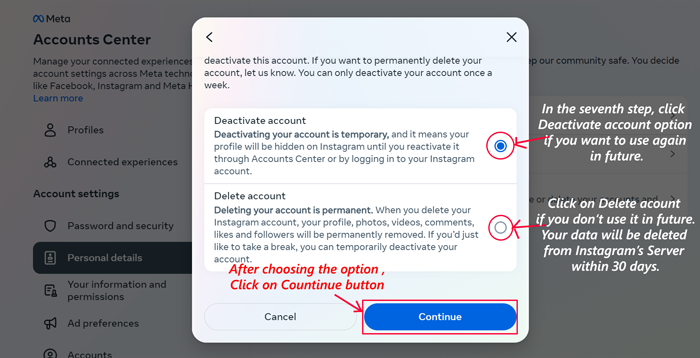 Choose-delete-account-then-continue