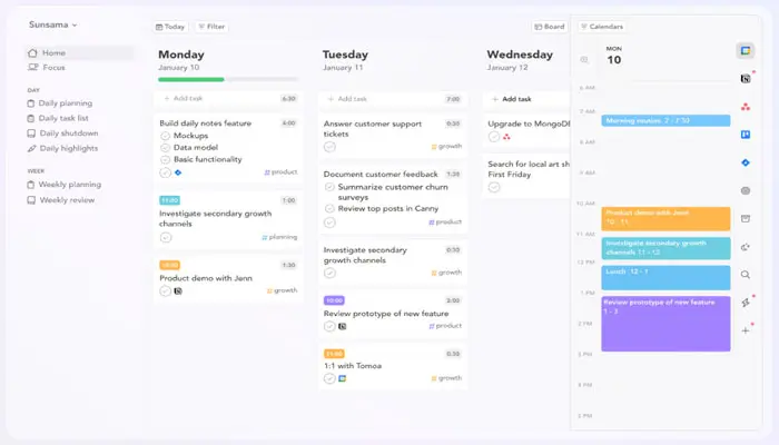 Best Productivity apps- Sunsama