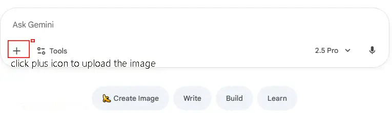 upload the image by using the plus sign